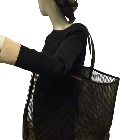 Victoria’s Secret Black Mesh Tote Bag is perfect for shopping, beach…. - Picture 3 of 9